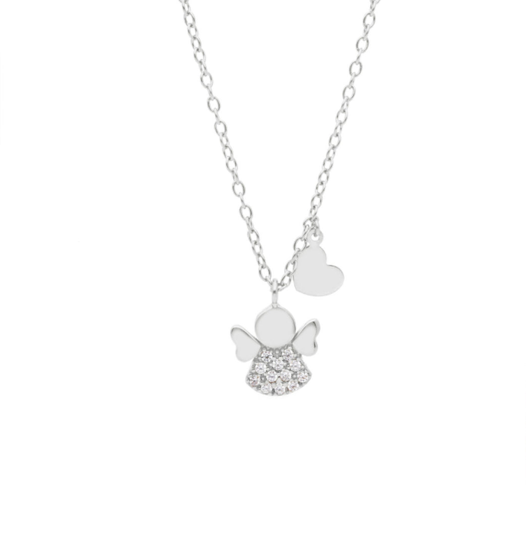 Collana Angelo oro bianco 18 kt